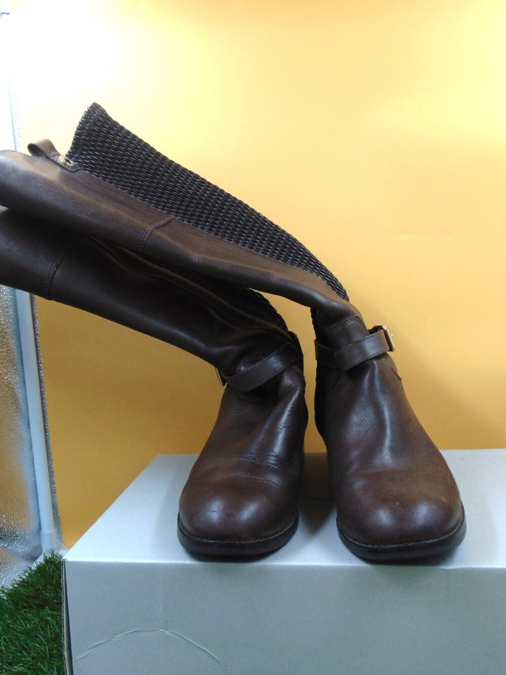 Cole Haan Galena Riding Boots Size 6B Brown Leather